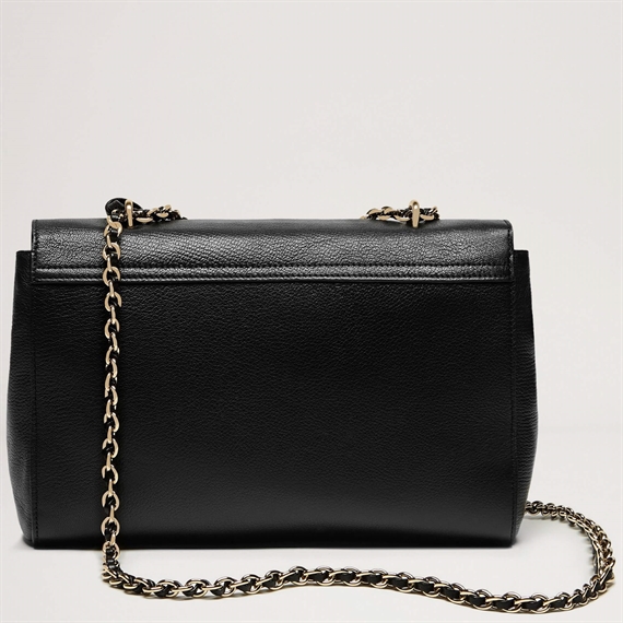 Mulberry Medium Lily Black Glossy Goat 